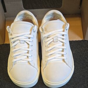 Birkenstock White Leather Lace-Up Sneakers